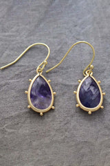 Natural Stone Teardrop Earrings - Flyclothing LLC