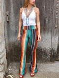 High Waist Striped Bootcut Pants - Flyclothing LLC