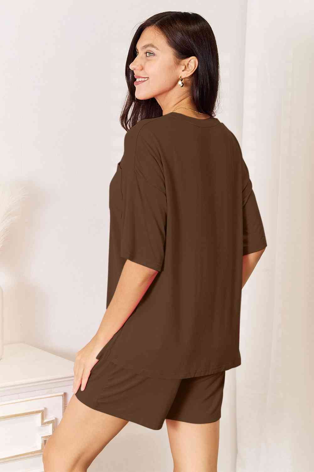 Basic Bae Full Size Soft Rayon Half Sleeve Top and Shorts Set - Flyclothing LLC