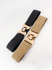 Alloy Buckle Elastic Belt - Trendsi