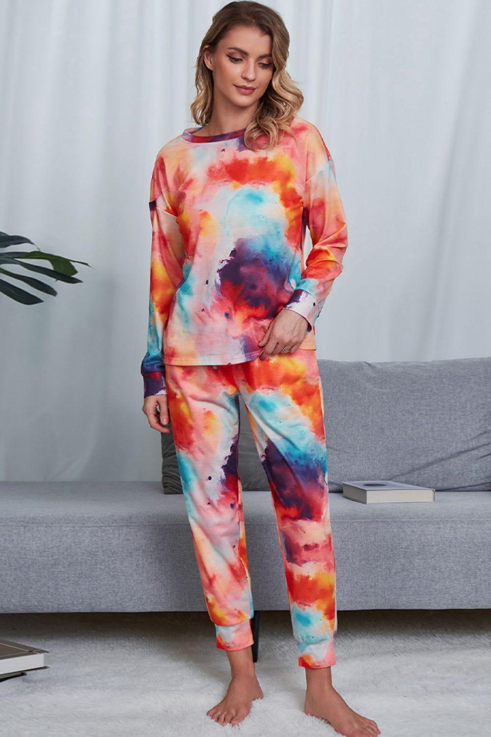 Tie-Dye Drawstring Hoodie and Shorts Set – Flyclothing LLC