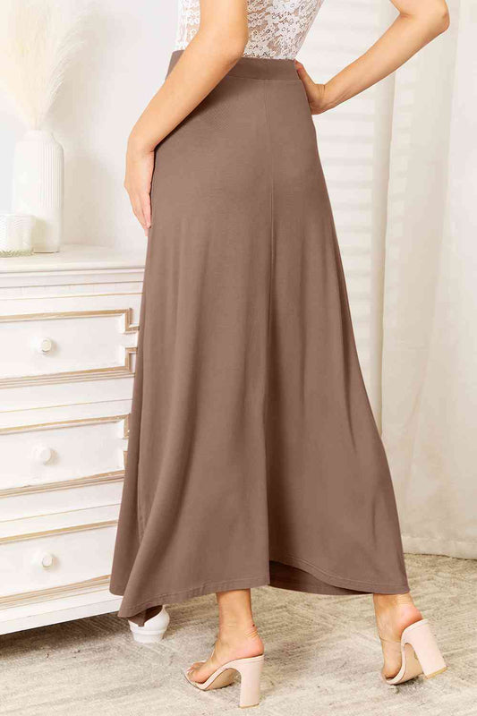 Double Take Full Size Soft Rayon Drawstring Waist Maxi Skirt Rayon - Flyclothing LLC