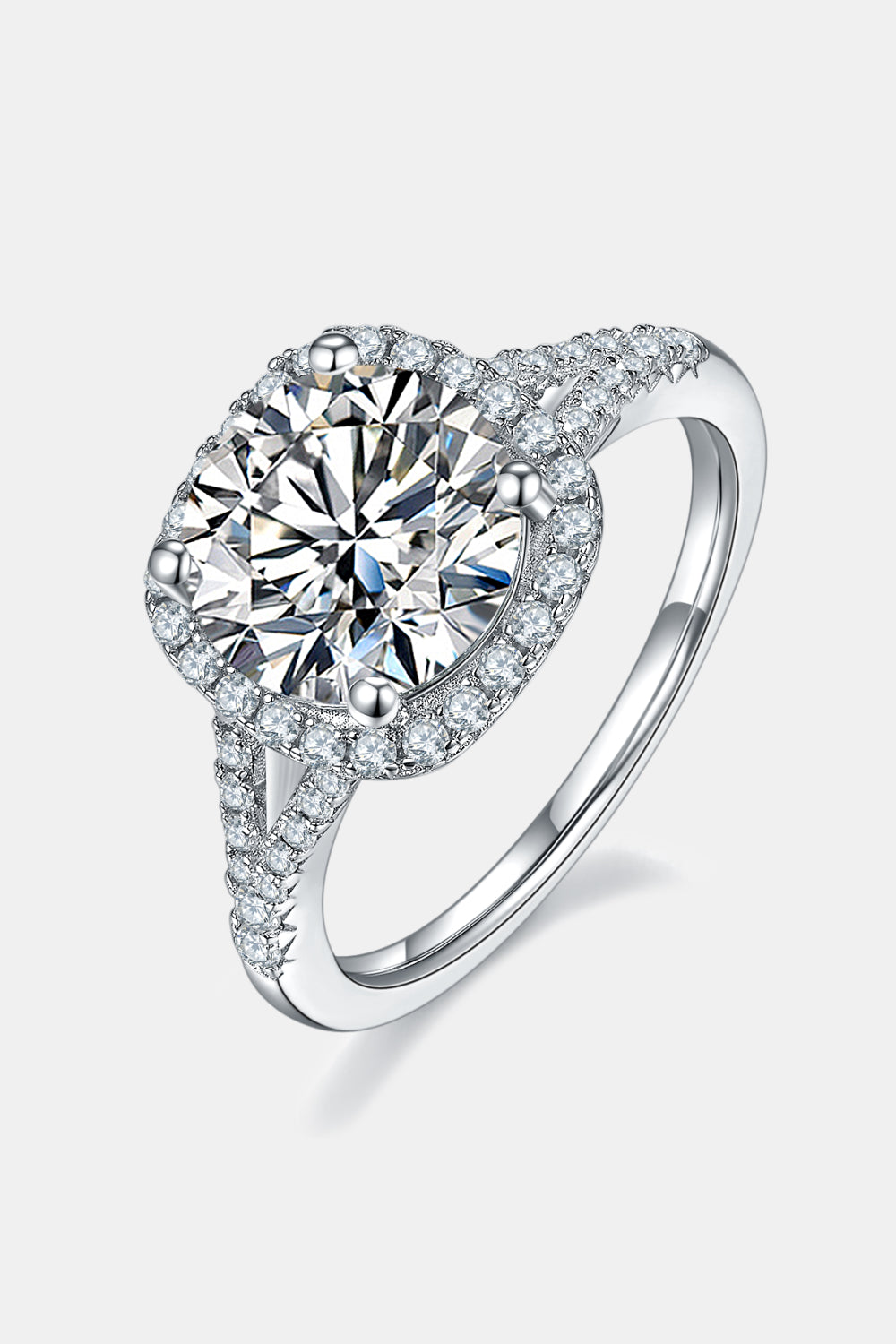 3 Carat Moissanite Halo Ring - Flyclothing LLC