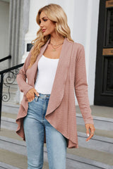 Open Front Long Sleeve Cardigan - Flyclothing LLC