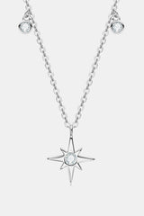 Moissanite North Star Pendant 925 Sterling Silver Necklace - Flyclothing LLC