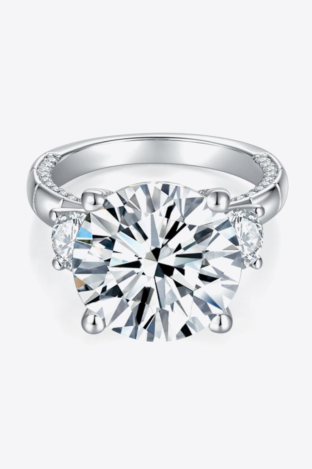 8.6 Carat Moissanite Platinum-Plated Ring - Flyclothing LLC