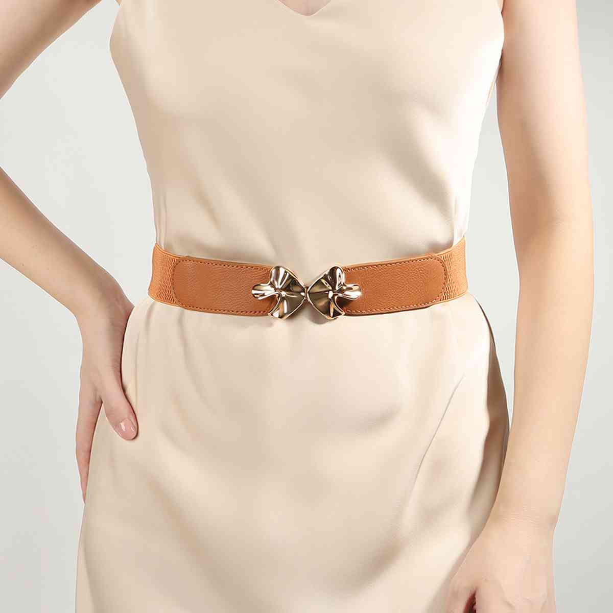 Alloy Buckle Elastic Belt - Trendsi