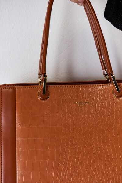 David Jones Texture PU Leather Handbag - Flyclothing LLC