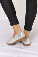 Forever Link Rhinestone Point Toe Loafers - Flyclothing LLC