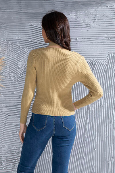 Halter Neck Long Sleeve Sweater - Flyclothing LLC