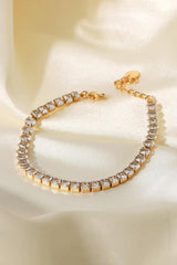 Inlaid Zircon 18K Gold Plated Bracelet - Flyclothing LLC