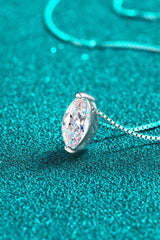 1 Carat Moissanite 925 Sterling Silver Necklace - Flyclothing LLC