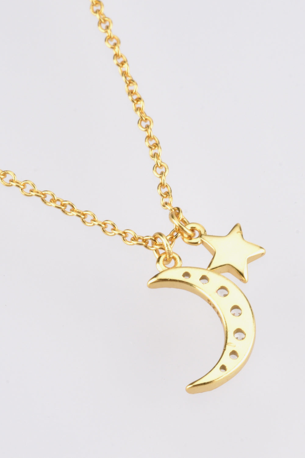 Zircon Star and Moon Pendant Necklace - Flyclothing LLC