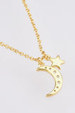 Zircon Star and Moon Pendant Necklace - Flyclothing LLC