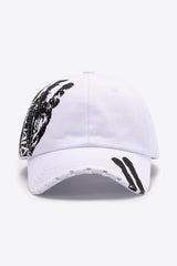 VIBRA Graphic Distressed Adjustable Baseball Cap - Flyclothing LLC