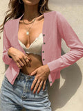 Button Up Long Sleeve Cardigan - Flyclothing LLC