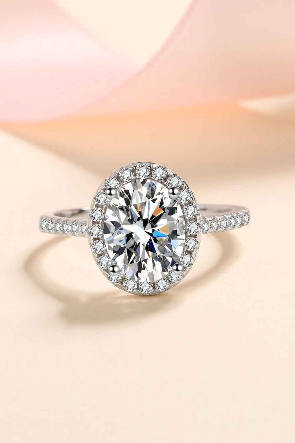 2 Carat Moissanite 925 Sterling Silver Halo Ring - Flyclothing LLC