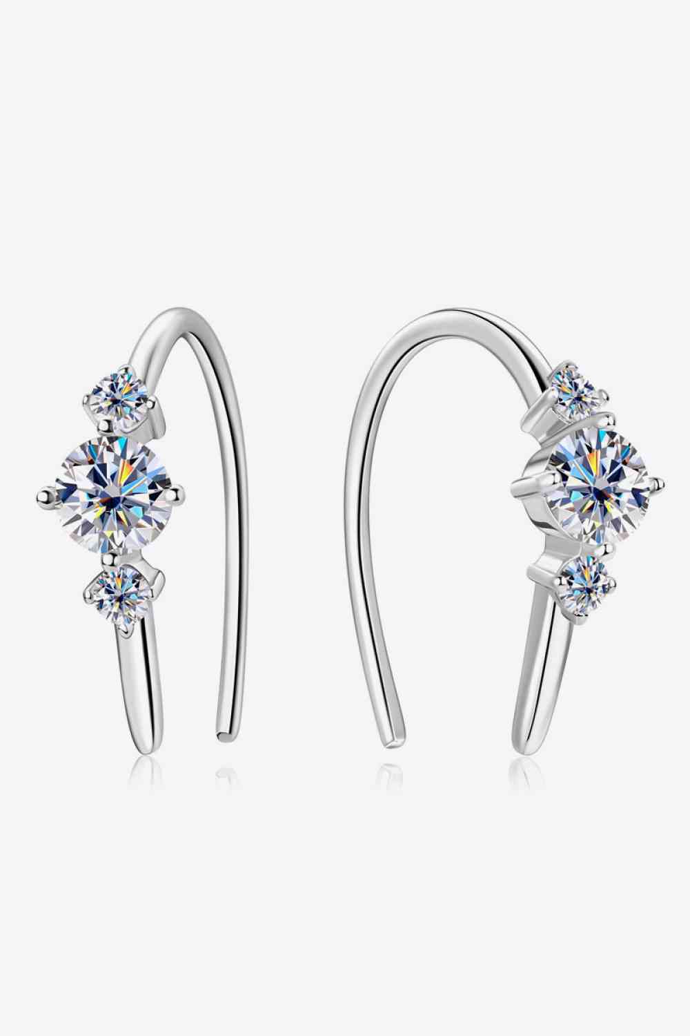 Moissanite 925 Sterling Silver Earrings - Flyclothing LLC