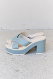 Weeboo Cherish The Moments Contrast Platform Sandals in Misty Blue - Flyclothing LLC