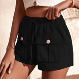 Tie Waist Cargo Shorts - Trendsi