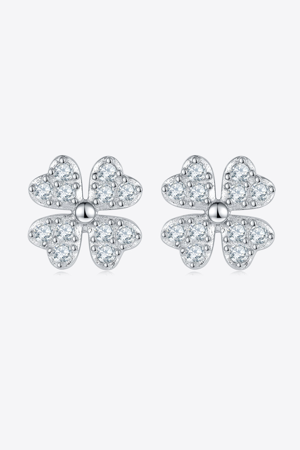 Moissanite Four Leaf Clover Stud Earrings - Flyclothing LLC