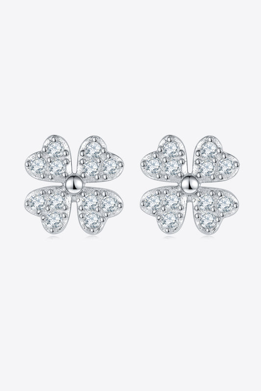 Moissanite Four Leaf Clover Stud Earrings - Flyclothing LLC