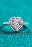 1 Carat Moissanite Heart 925 Sterling Silver Ring - Flyclothing LLC