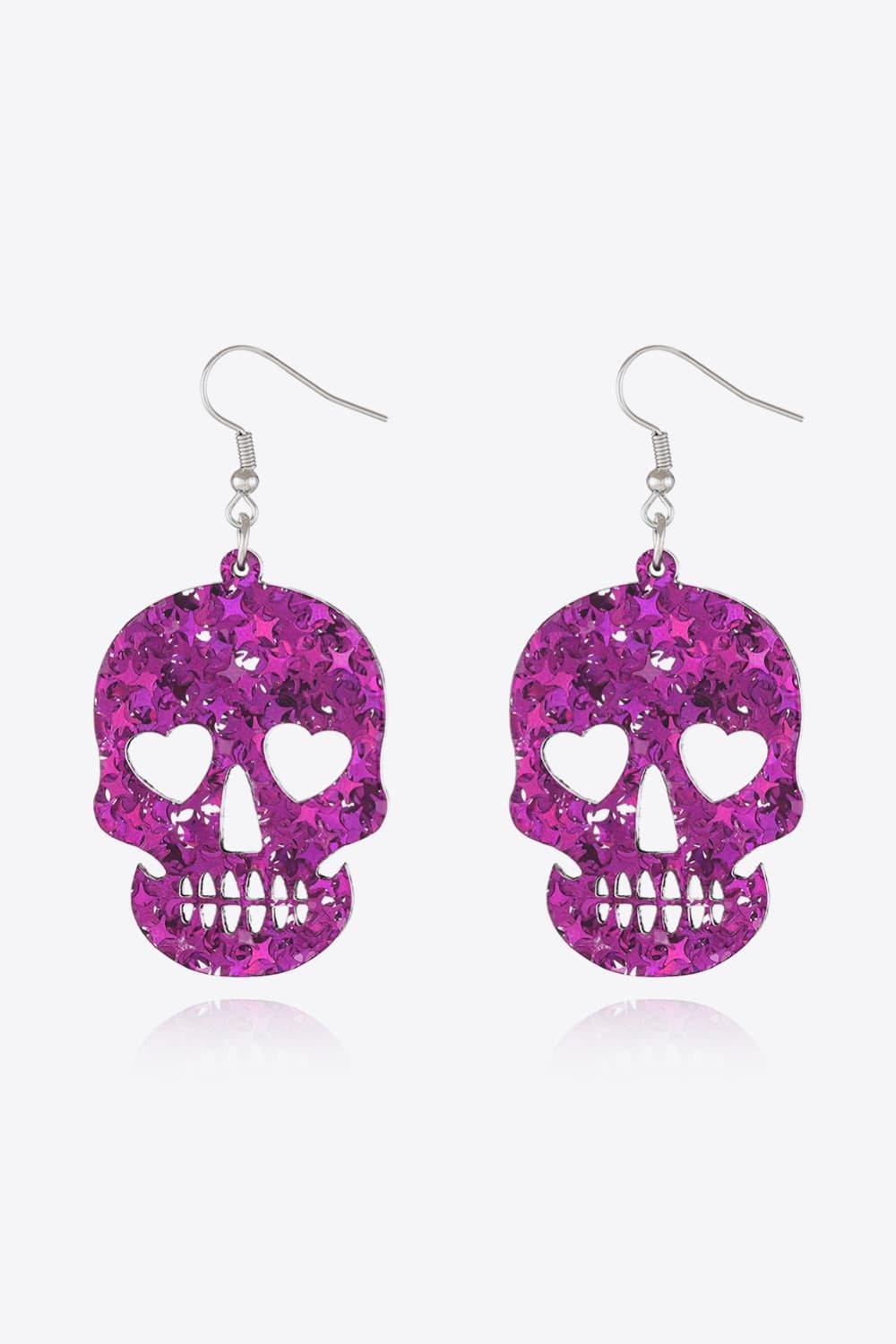 Acrylic Skull Drop Earrings