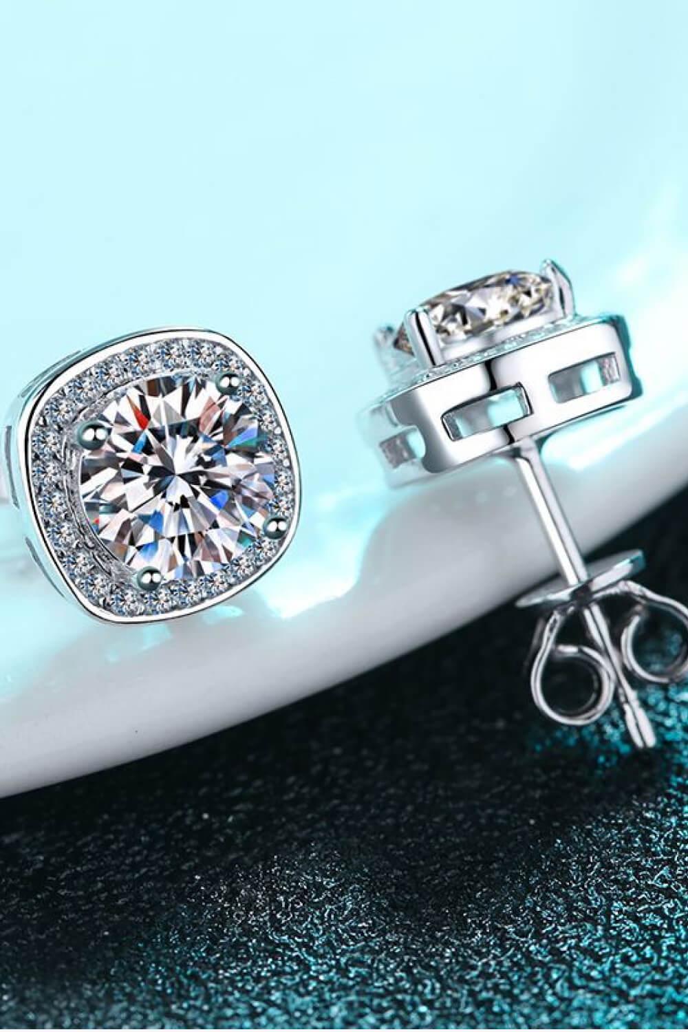 Let Me Love You 1 Carat Moissanite Stud Earrings - Flyclothing LLC