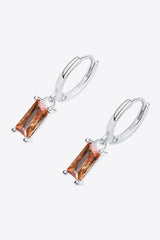 Retro 925 Sterling Silver Cubic Zirconia Drop Earrings - Flyclothing LLC