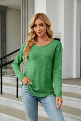 Round Neck Long Sleeve T-Shirt - Flyclothing LLC