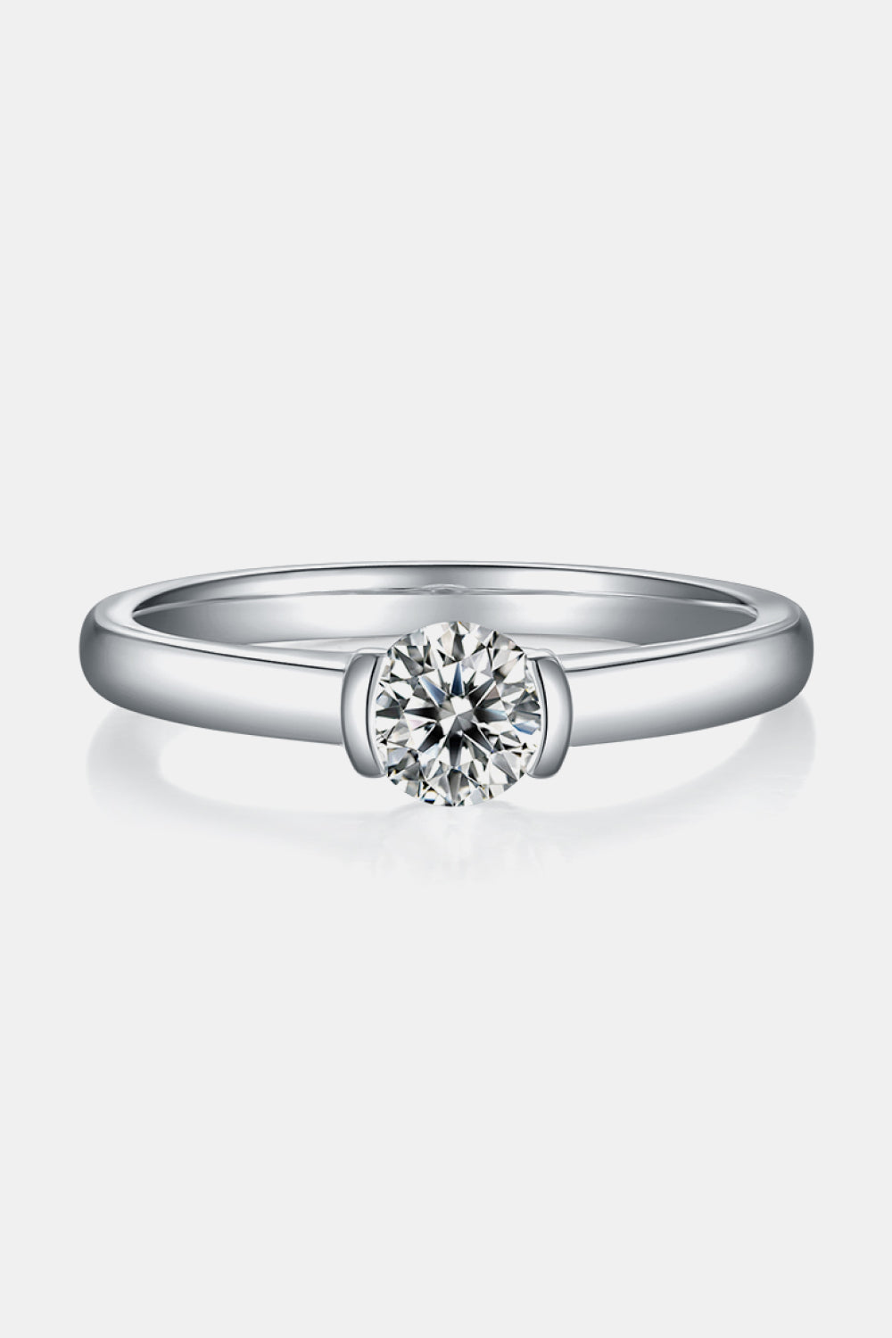 Moissanite 925 Sterling Silver Solitaire Ring - Flyclothing LLC