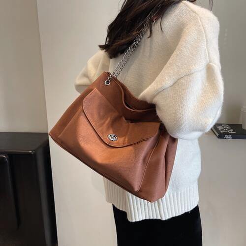 PU Leather Shoulder Bag - Trendsi