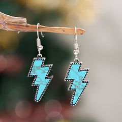 Artificial Turquoise Lightning Dangle Earrings - Flyclothing LLC