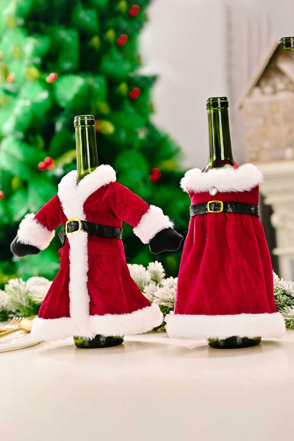 2-Pack Christmas Dress Wine Bottle Covers - Flyclothing LLC