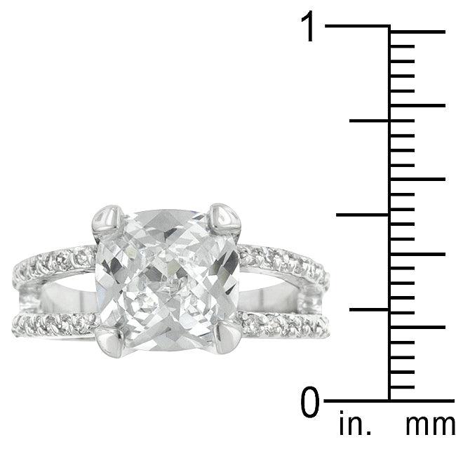 Double Band Cubic Zirconia Engagement Ring - JGI