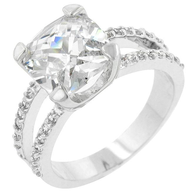 Double Band Cubic Zirconia Engagement Ring - JGI