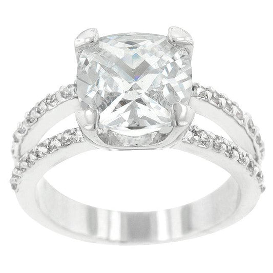 Double Band Cubic Zirconia Engagement Ring - JGI