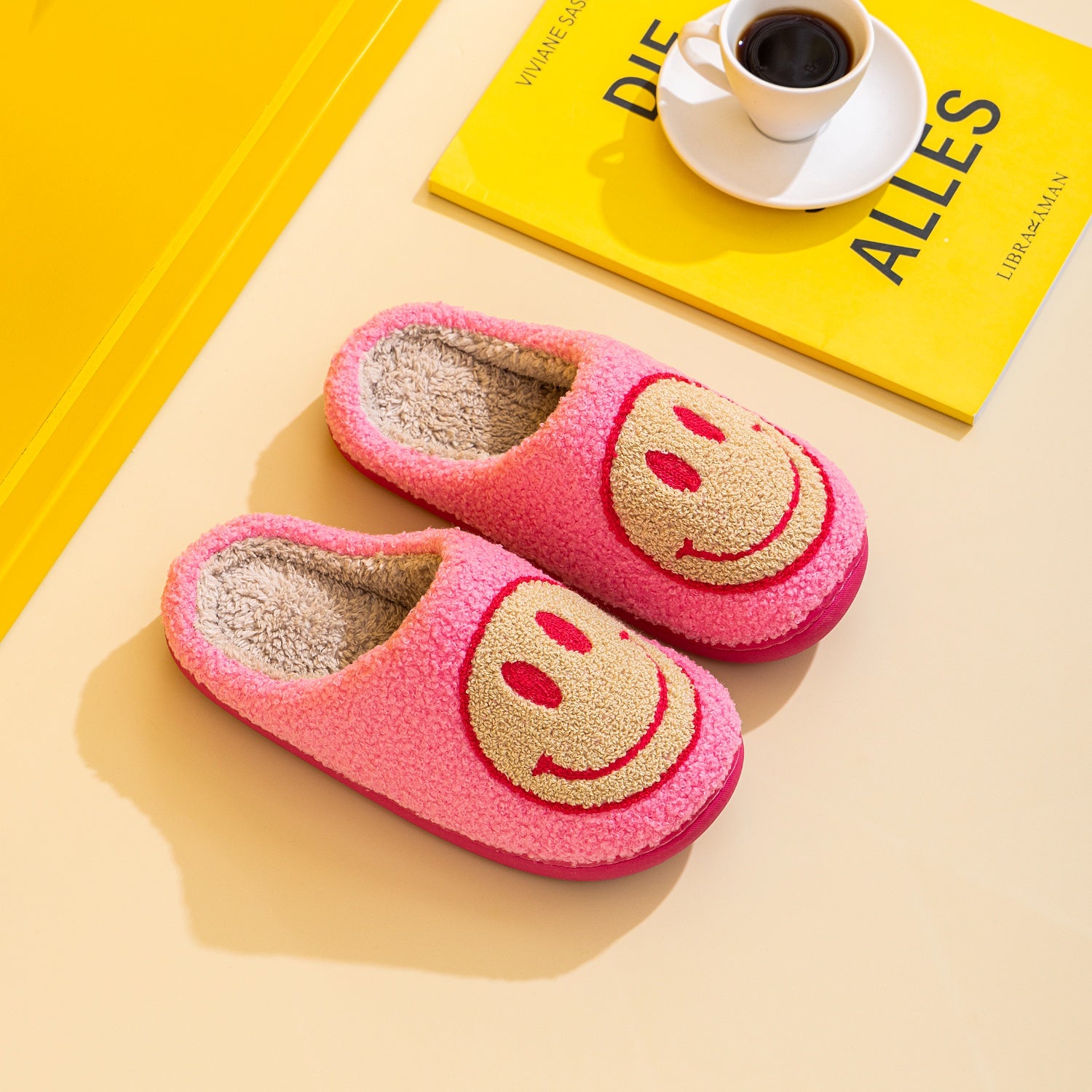 Melody Smiley Face Slippers - Flyclothing LLC