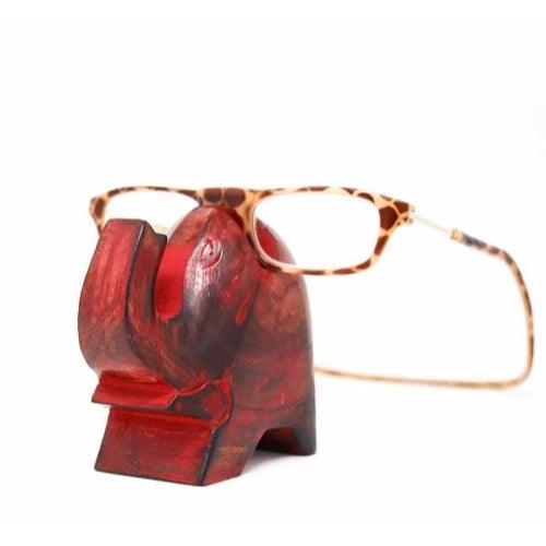 Elephant Eyeglass Stand in Red Wash - Flyclothing LLC