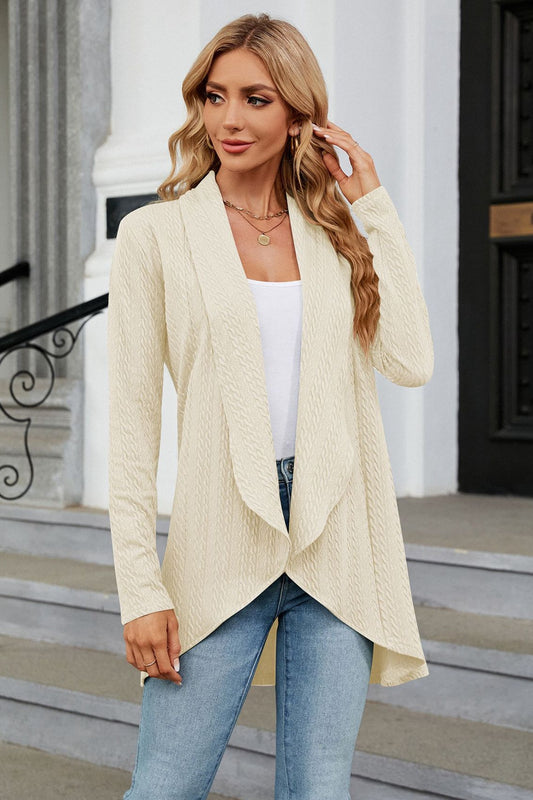 Open Front Long Sleeve Cardigan - Flyclothing LLC