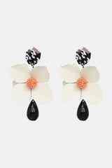 Bloosm Flower and Teardrop Resin Dangle Earrings - Flyclothing LLC