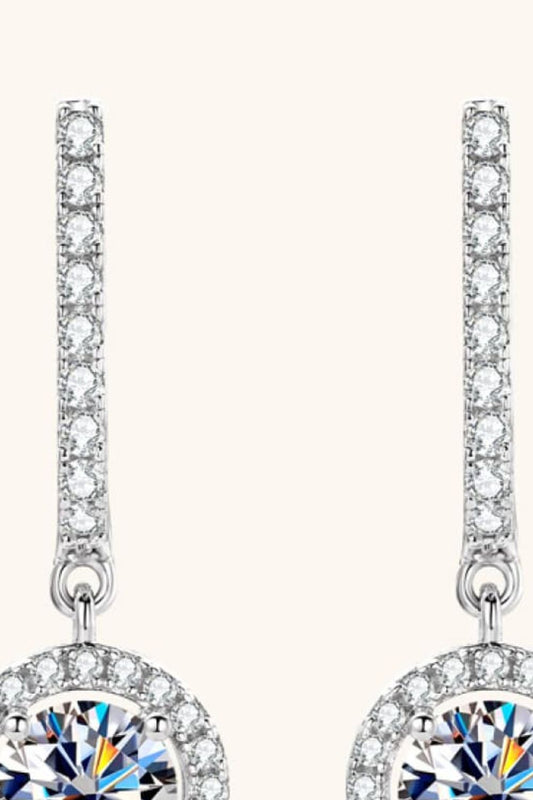 2 Carat Moissanite 925 Sterling Silver Drop Earrings - Flyclothing LLC