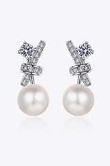 Pearl Moissanite Stud Earrings - Flyclothing LLC