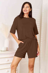 Basic Bae Full Size Soft Rayon Half Sleeve Top and Shorts Set - Flyclothing LLC