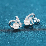 Natural Pearl Moissanite 925 Sterling Silver Earrings - Flyclothing LLC