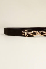 Alloy Buckle Elastic Belt - Trendsi