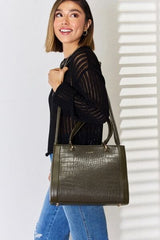 David Jones Texture PU Leather Handbag - Trendsi