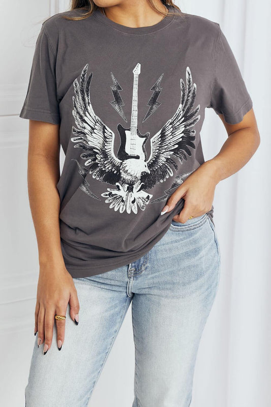 mineB Full Size Eagle Graphic Tee Shirt - Flyclothing LLC