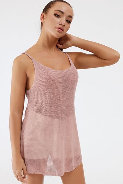 Scoop Neck Spaghetti Strap Knit Cami - Flyclothing LLC